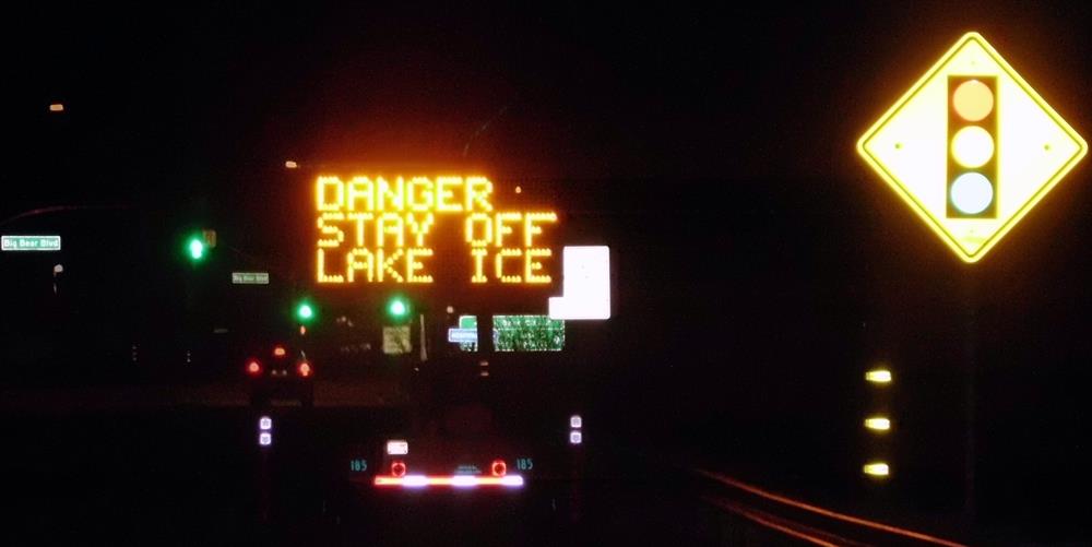 Big Bear Lake Ice sign