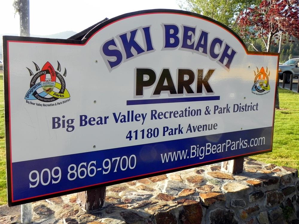Ski Beach sign Meadow Park