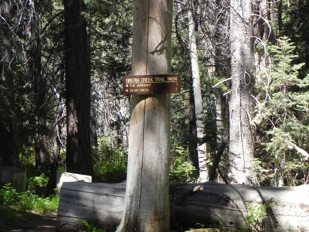 Trail sign for Siberia Creek
