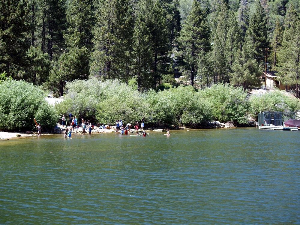 Beach area just west of the dam in Big Bear