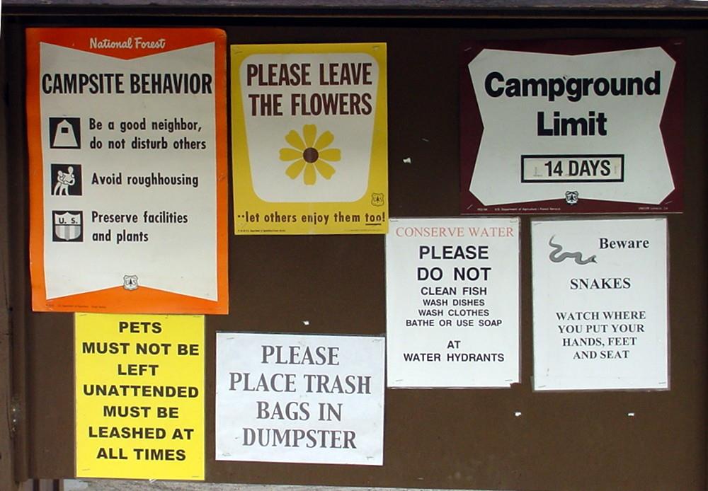 Campground rules Hanna Flat