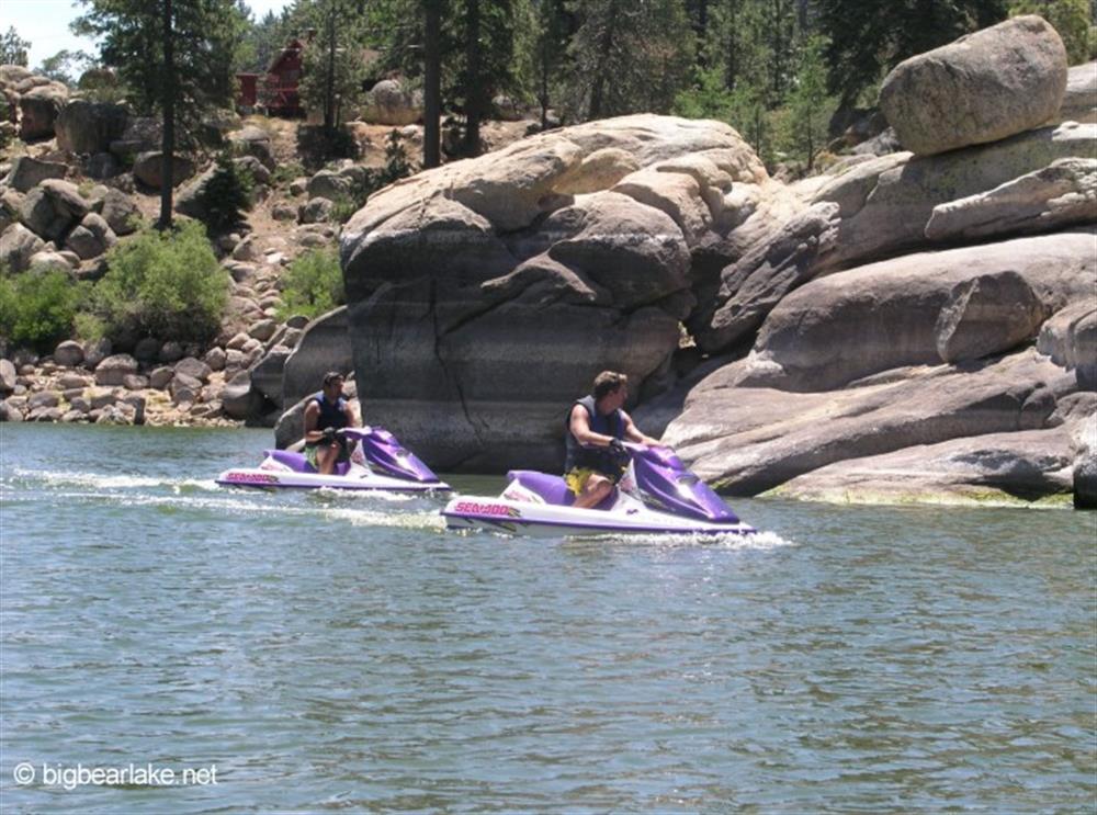 Jetskiers checking out the boulders