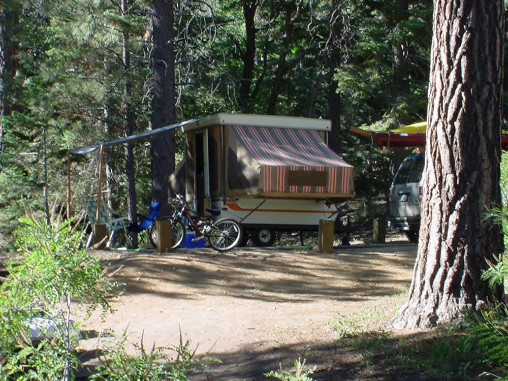Pop-up tent trailer at Pine Knot Campground