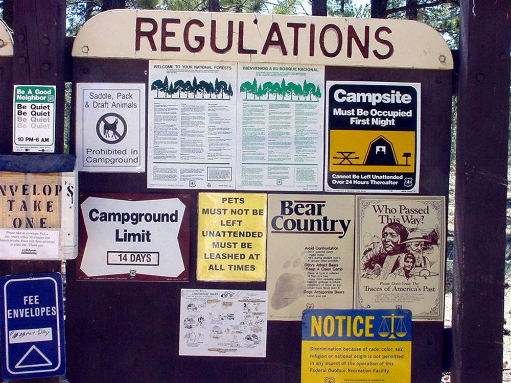 Regulations for campground Holcomb