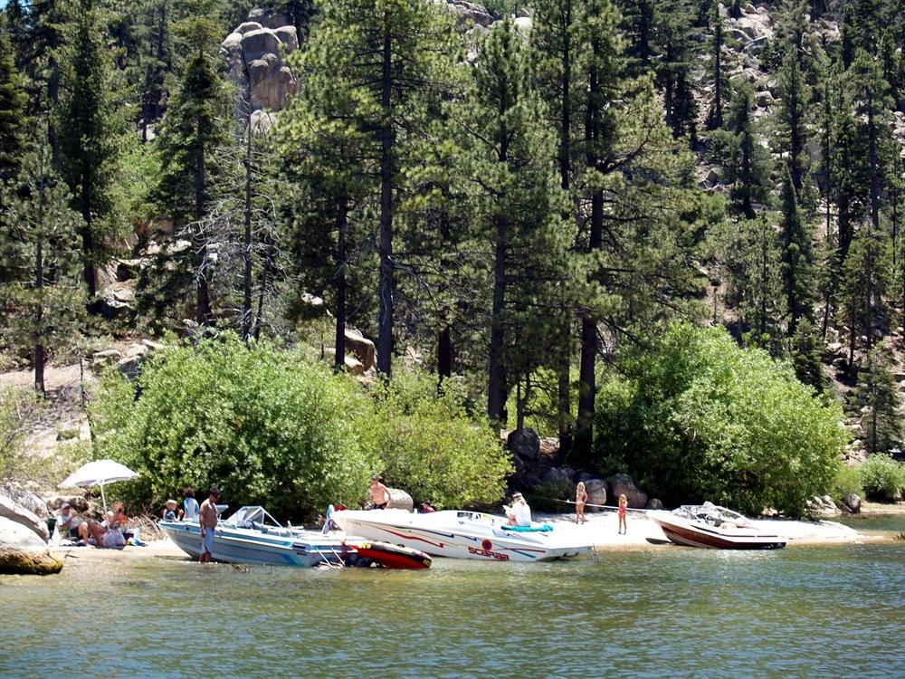 Sandy beach near China Island Big Bear