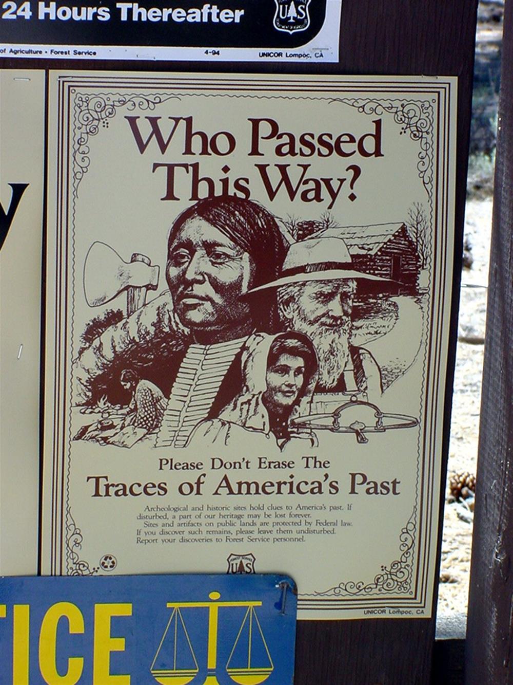 Sign regarding this historic area