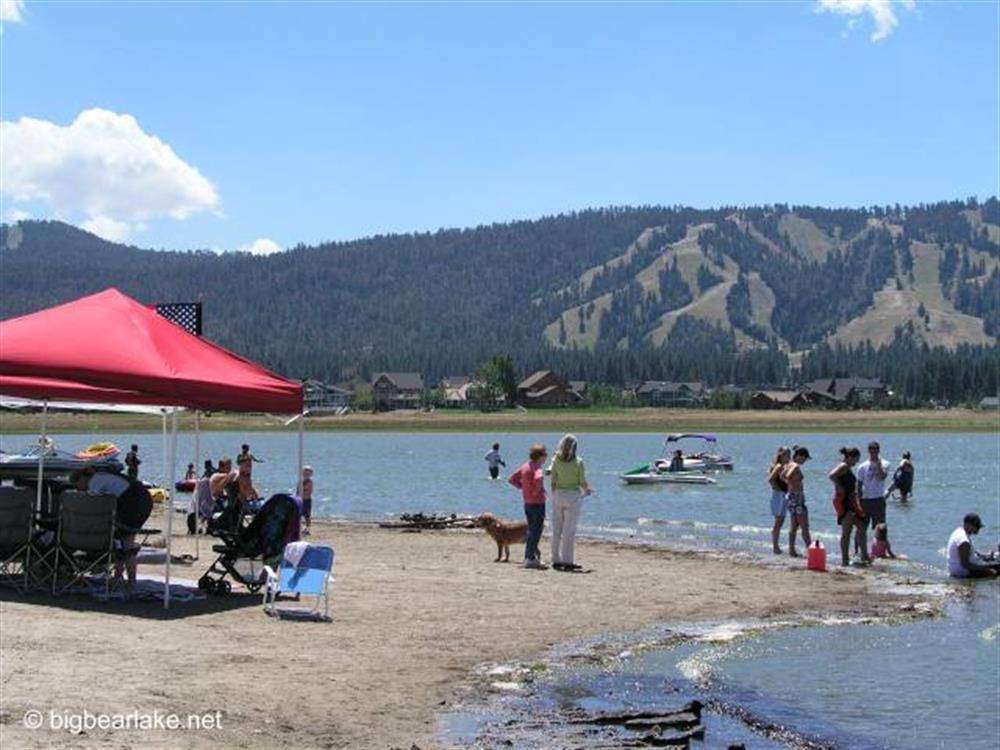 Watching the boaters on Big Bear Lake