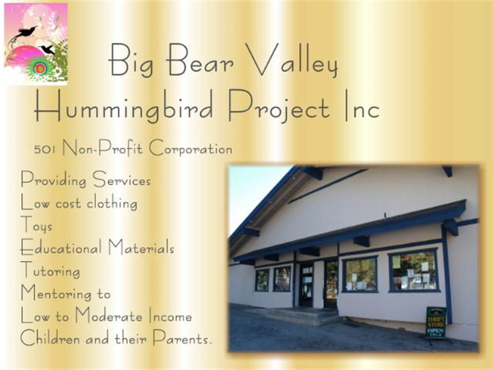 Big Bear Valley Hummingbird Project Inc. 1