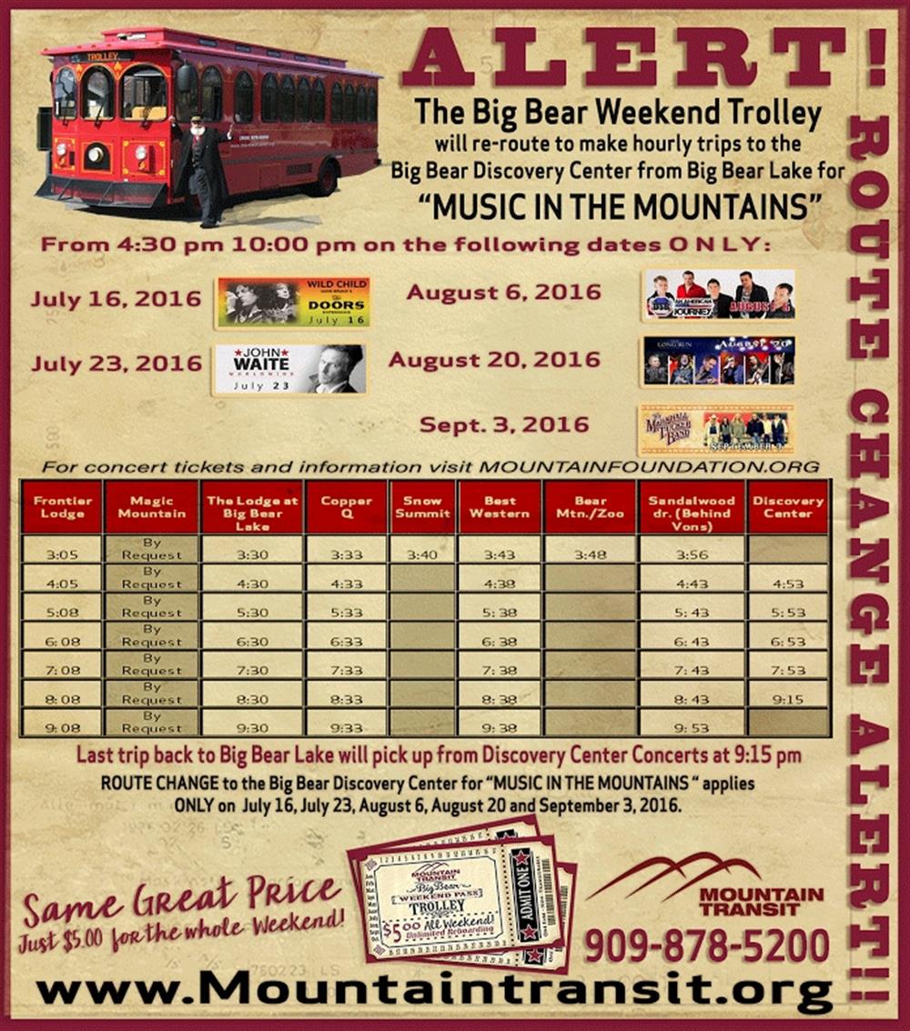 Music In The Mountains Trolley