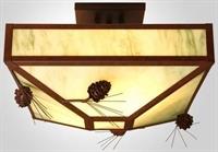 4 Post Ponderosa Pine Drop Ceiling Light