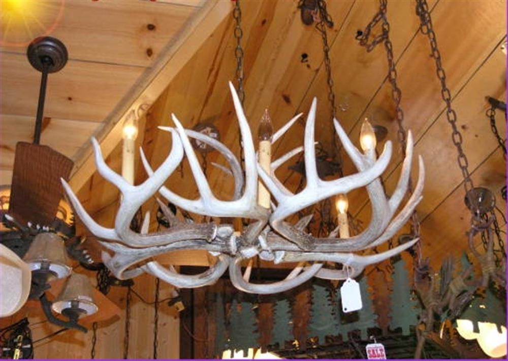 Antler hanging light fixture
