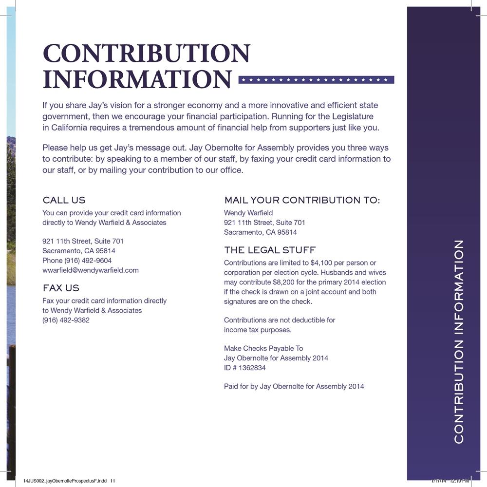 CONTRIBUTION INFORMATION