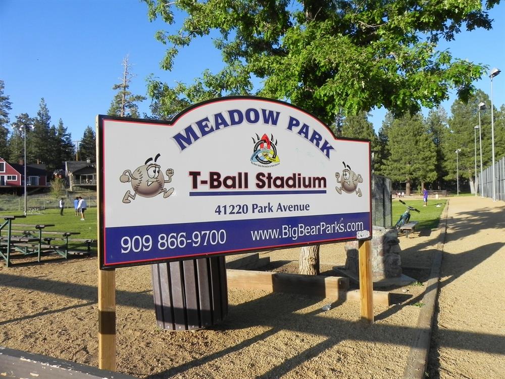 Meadow Park Big Bear T-Ball sign
