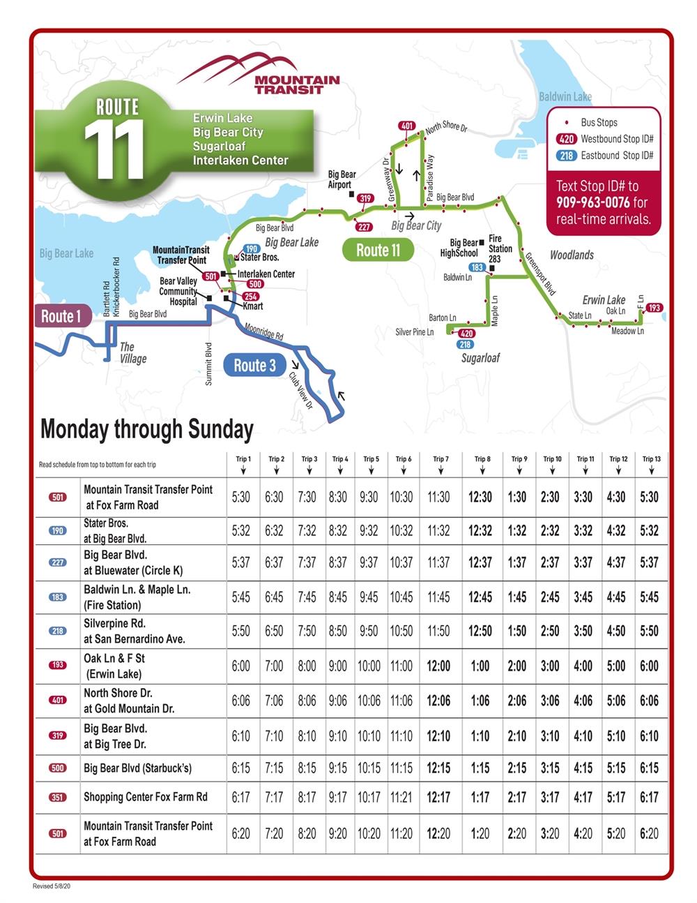 Big Bear Lake Bus Route 11