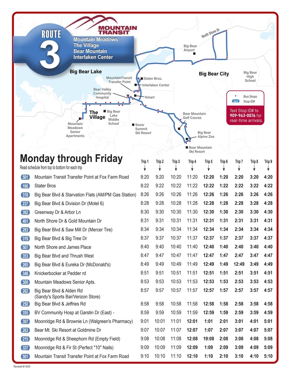 Big Bear Lake Bus Route 3