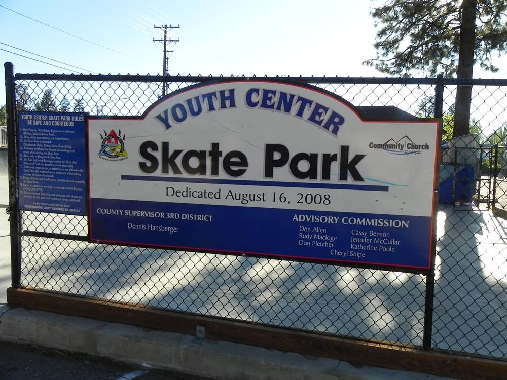 Youth Center Skatepark Sign